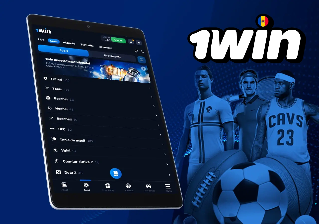 Oferte de pariuri disponibile pe platforma de jocuri 1Win