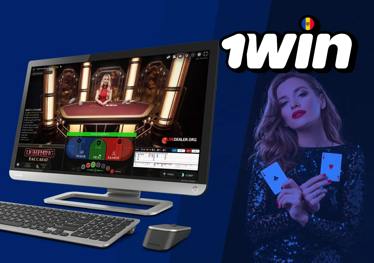 Experiență de baccarat autentică în format online pe 1Win